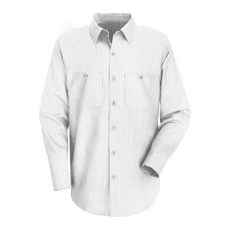 Vf Imagewear Red Kap  Men's Industrial Stripe Work Shirt Long Sleeve White/Charcoal Stripe Long-XL SP10 SP10CWLNXL